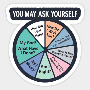 80's Music Retro Lyrics, You May Ask Yourself Pie Chart Sticker